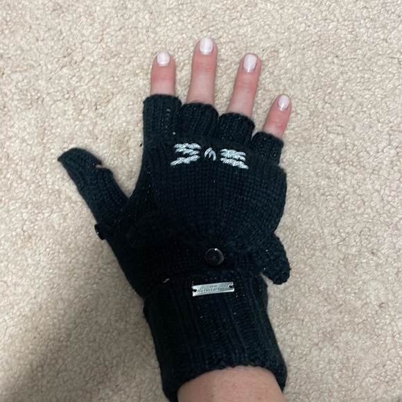 Karl Lagerfeld Choupette Pop-Top Black Mittens - Picture 4 of 6